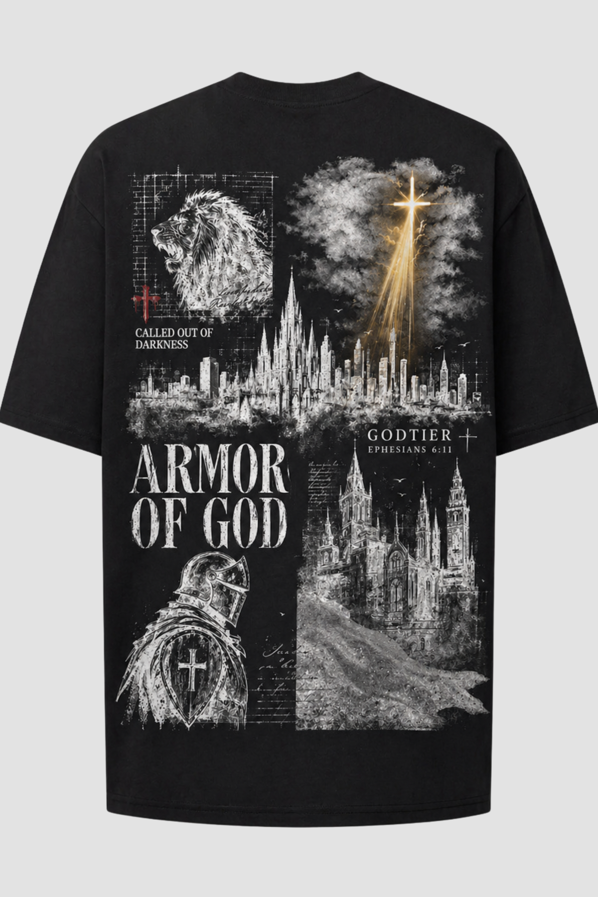 Camiseta oversized GODTIER estampa Armadura de Deus — foto 1