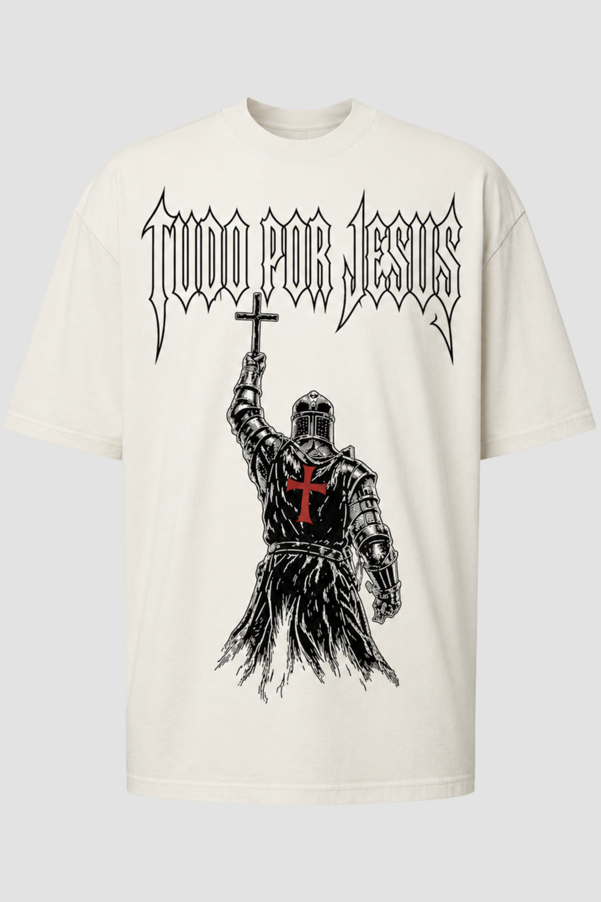 Camiseta oversized GODTIER estampa Tudo Por Jesus — foto 1