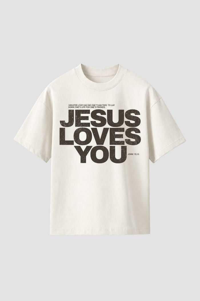 Camiseta Regular Fit GOD HEAVY™ - Jesus Loves You