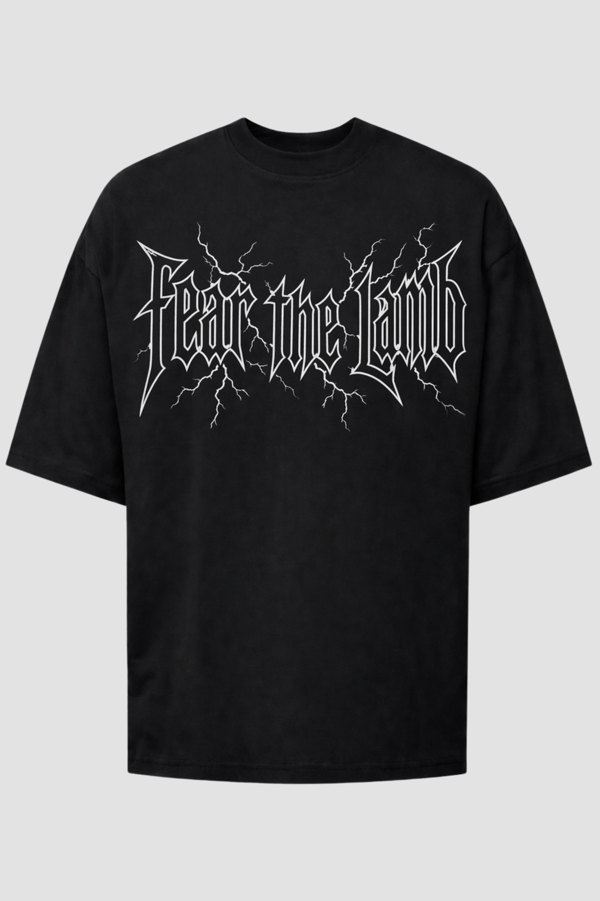 Camiseta oversized GODTIER estampa Fear the Lamb Branca — foto 1