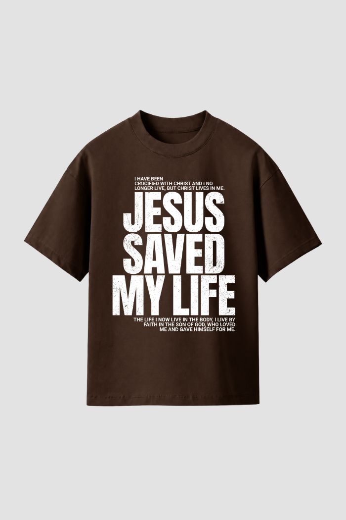 Camiseta Regular Fit GOD HEAVY™ - Jesus Saved My Life