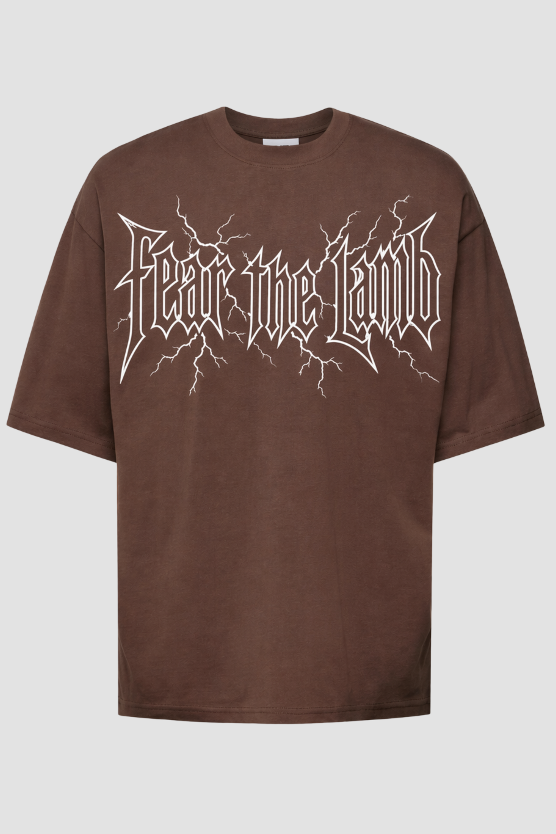 Camiseta oversized GODTIER estampa Fear the Lamb Branca — foto 3