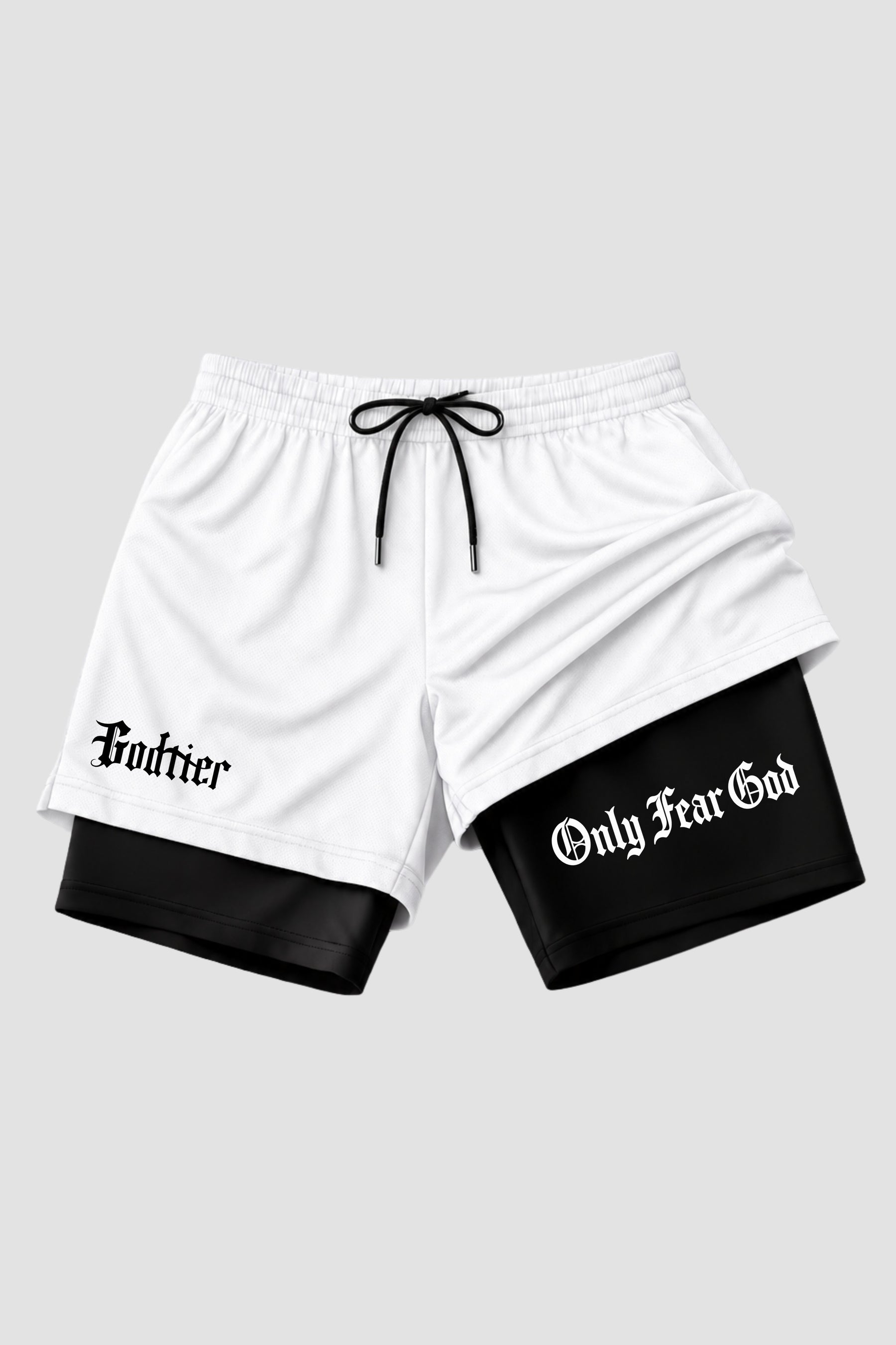 SHORTS DRY-FIT COMPRESSÃO 2 EM 1 - ONLY FEAR GOD MINIMAL (com bolso interno)