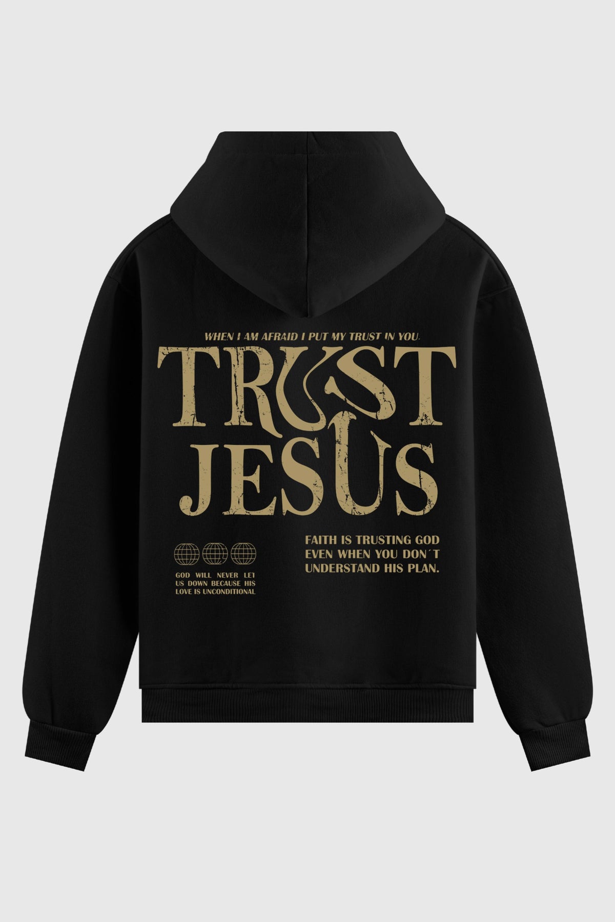 Moletom - Trust Jesus God Tier P Preto