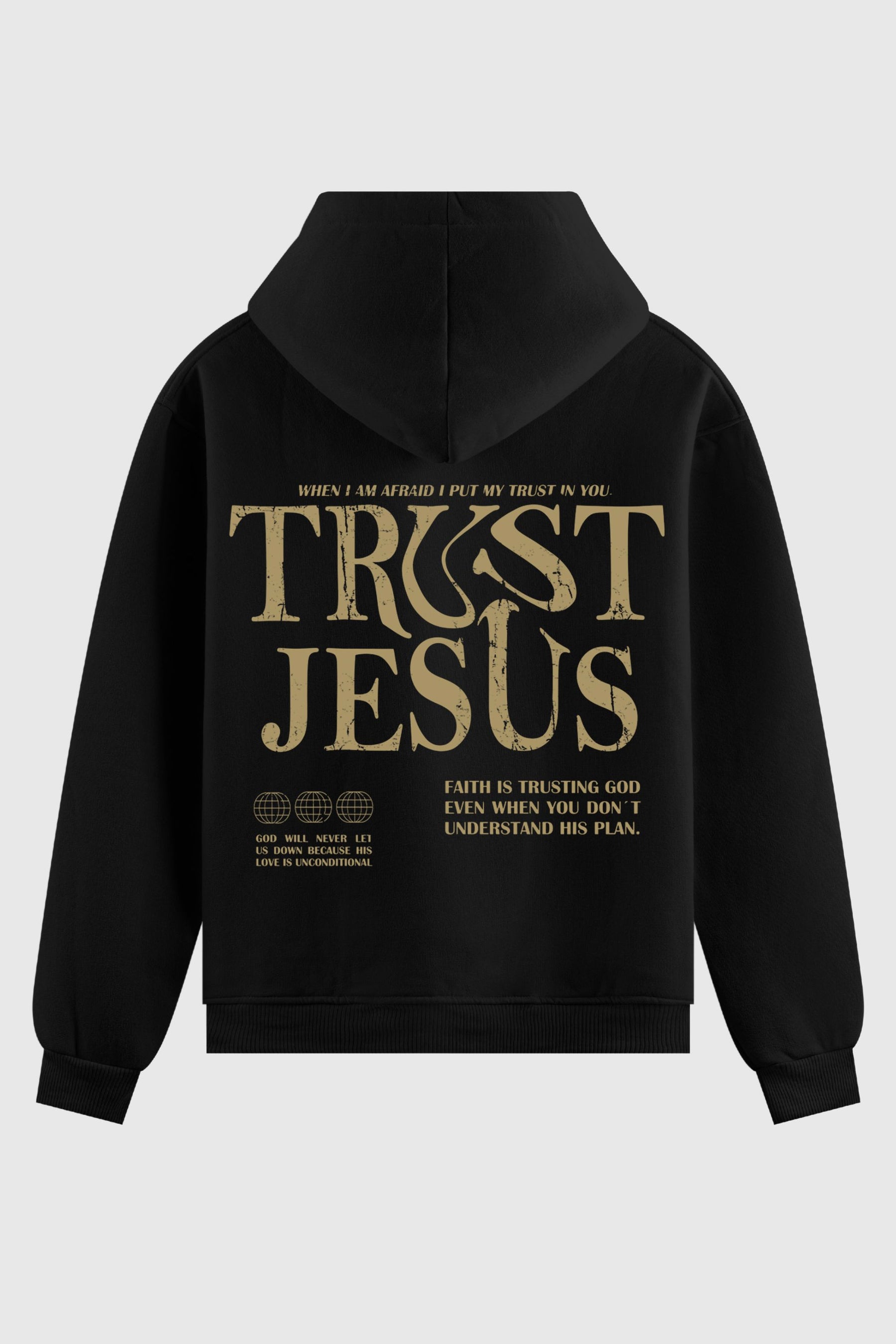 Moletom - Trust Jesus God Tier P Preto