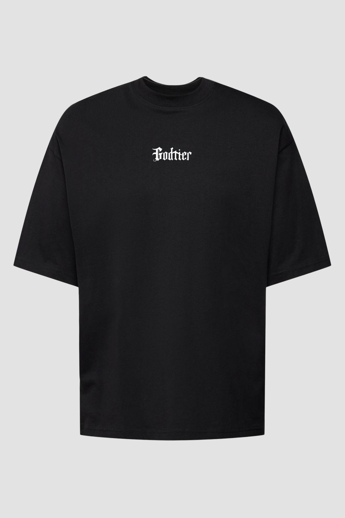 Camiseta oversized GODTIER — detalhe