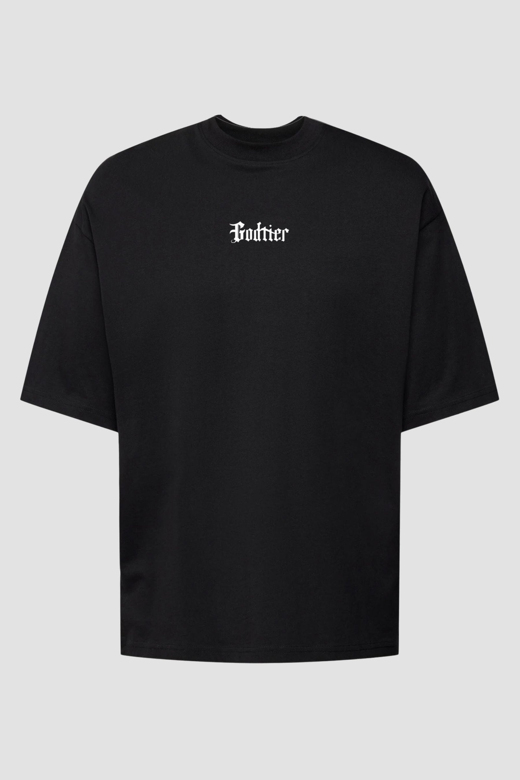 Camiseta oversized GODTIER — detalhe