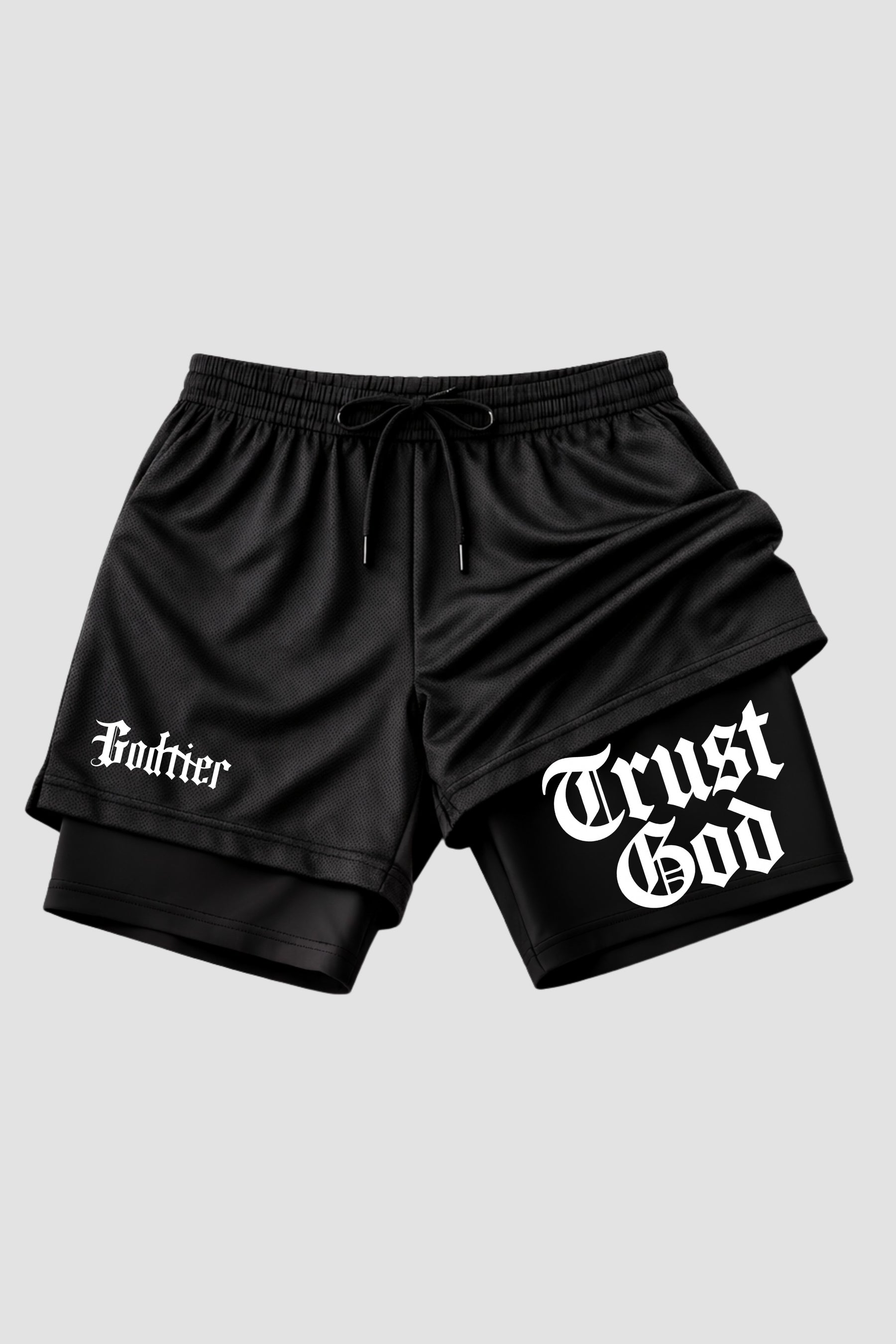 SHORTS DRY-FIT COMPRESSÃO 2 EM 1 - Trust God (com bolso interno)