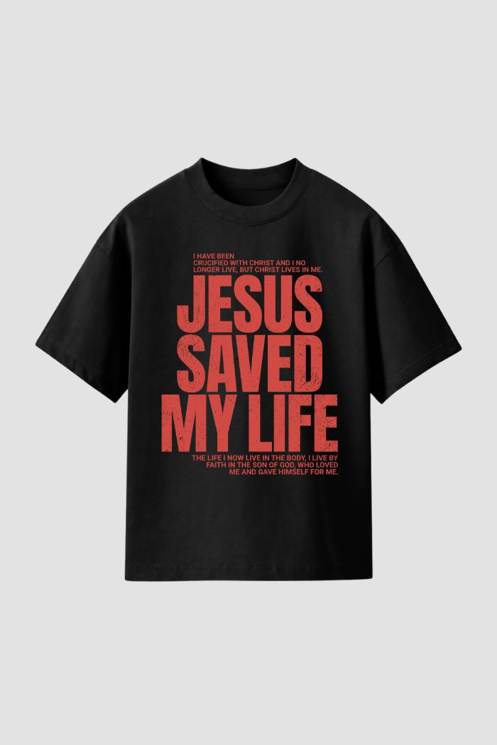 Camiseta Regular Fit GOD HEAVY™ - Jesus Saved My Life