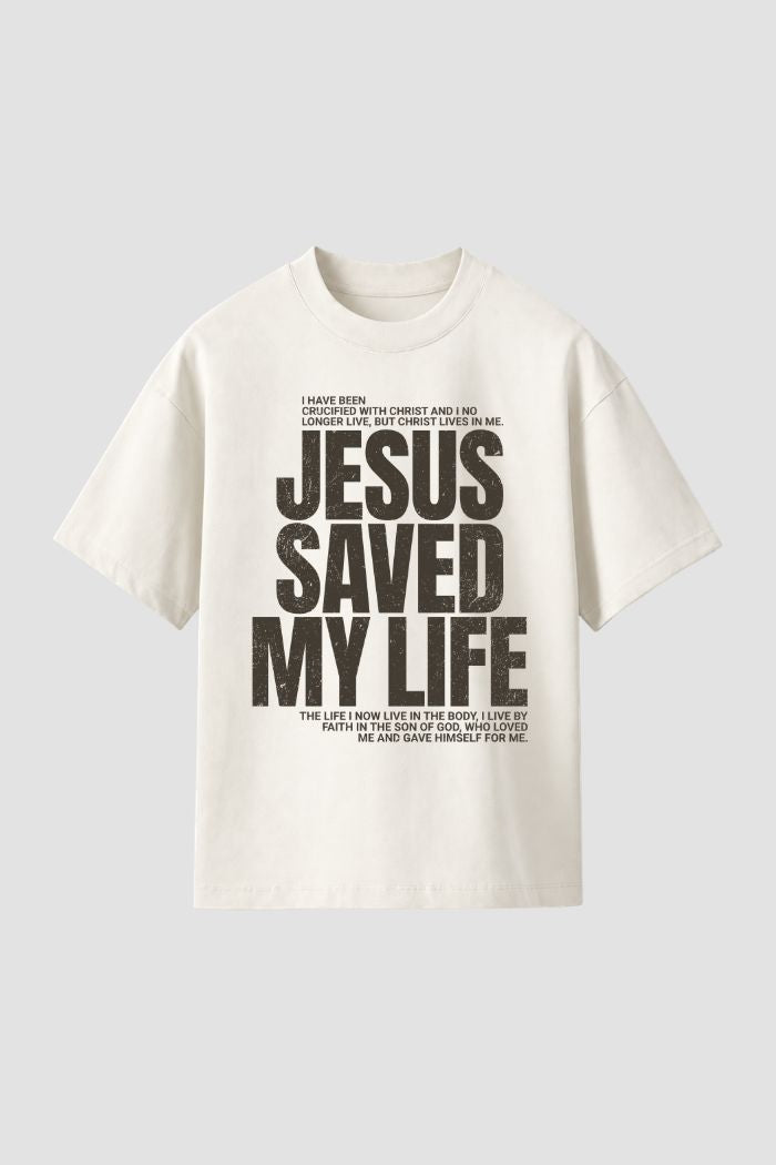 Camiseta Regular Fit GOD HEAVY™ - Jesus Saved My Life