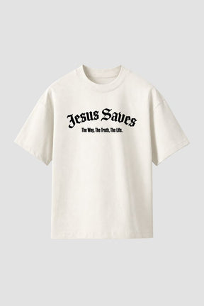 Camiseta Regular Fit GOD HEAVY™ - Jesus Saves