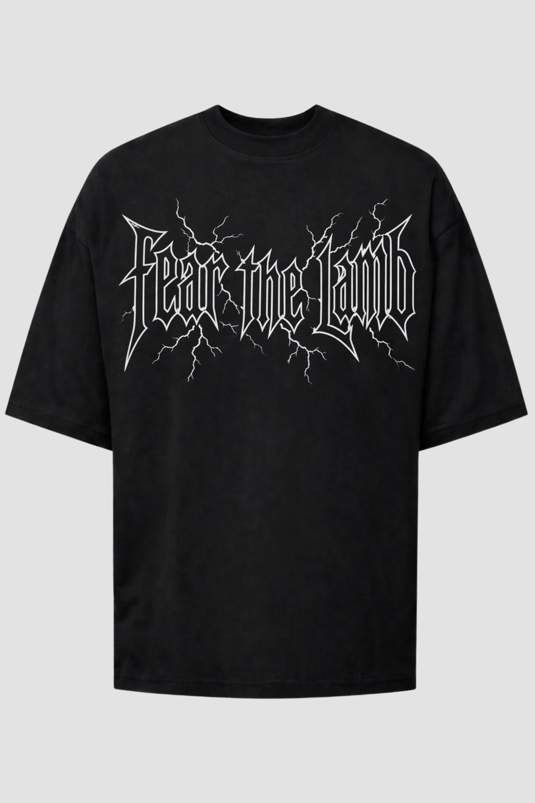 Camiseta oversized GODTIER estampa Fear the Lamb Branca — foto 1