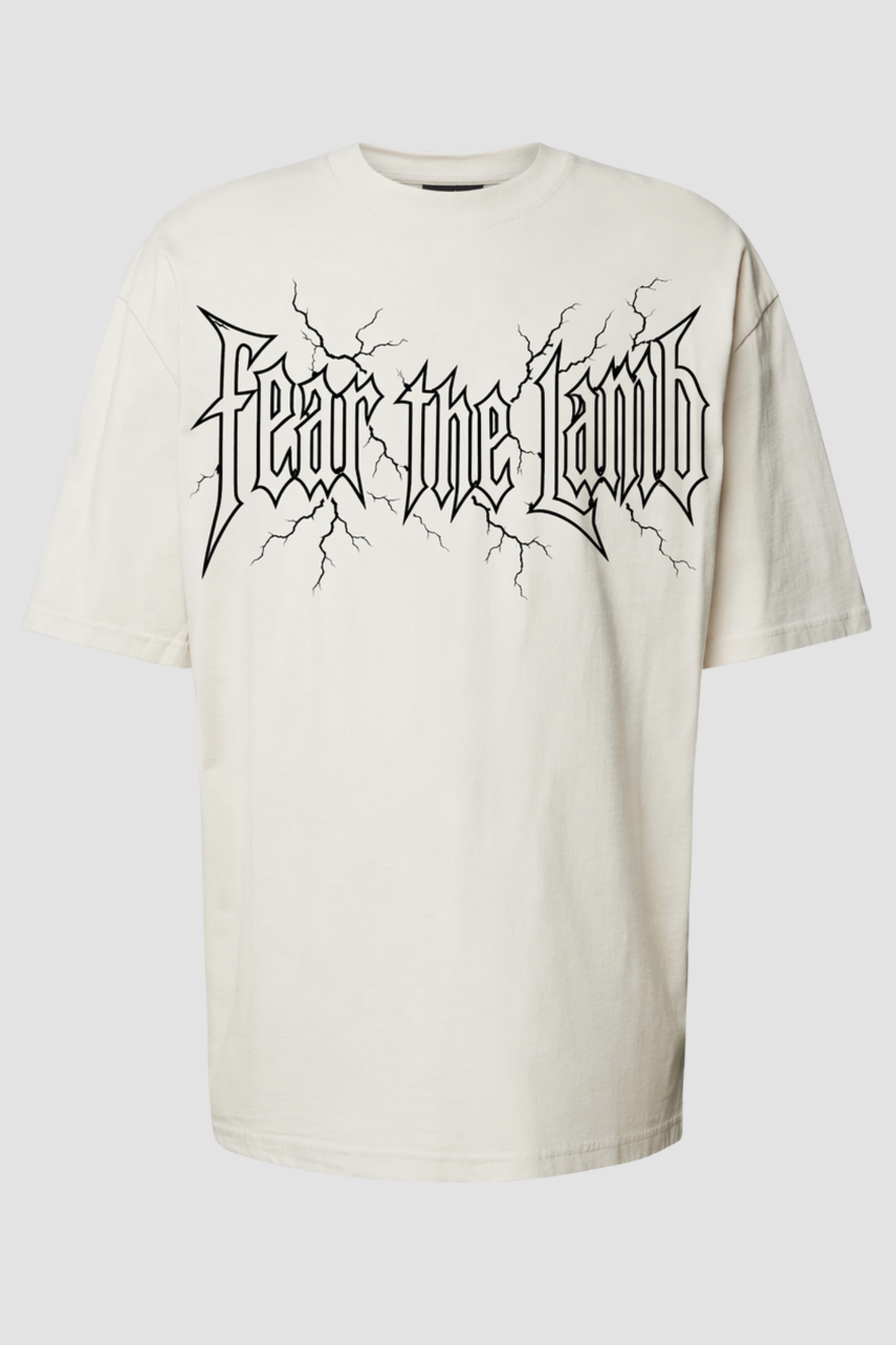 Camiseta oversized GODTIER estampa Fear the Lamb Branca — foto 2