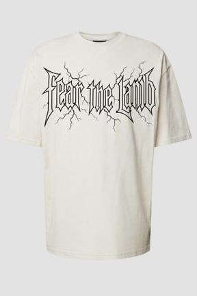 Camiseta oversized GODTIER estampa Fear the Lamb Branca — foto 2