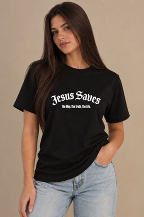 Camiseta Regular Fit GOD HEAVY™ - Jesus Saves
