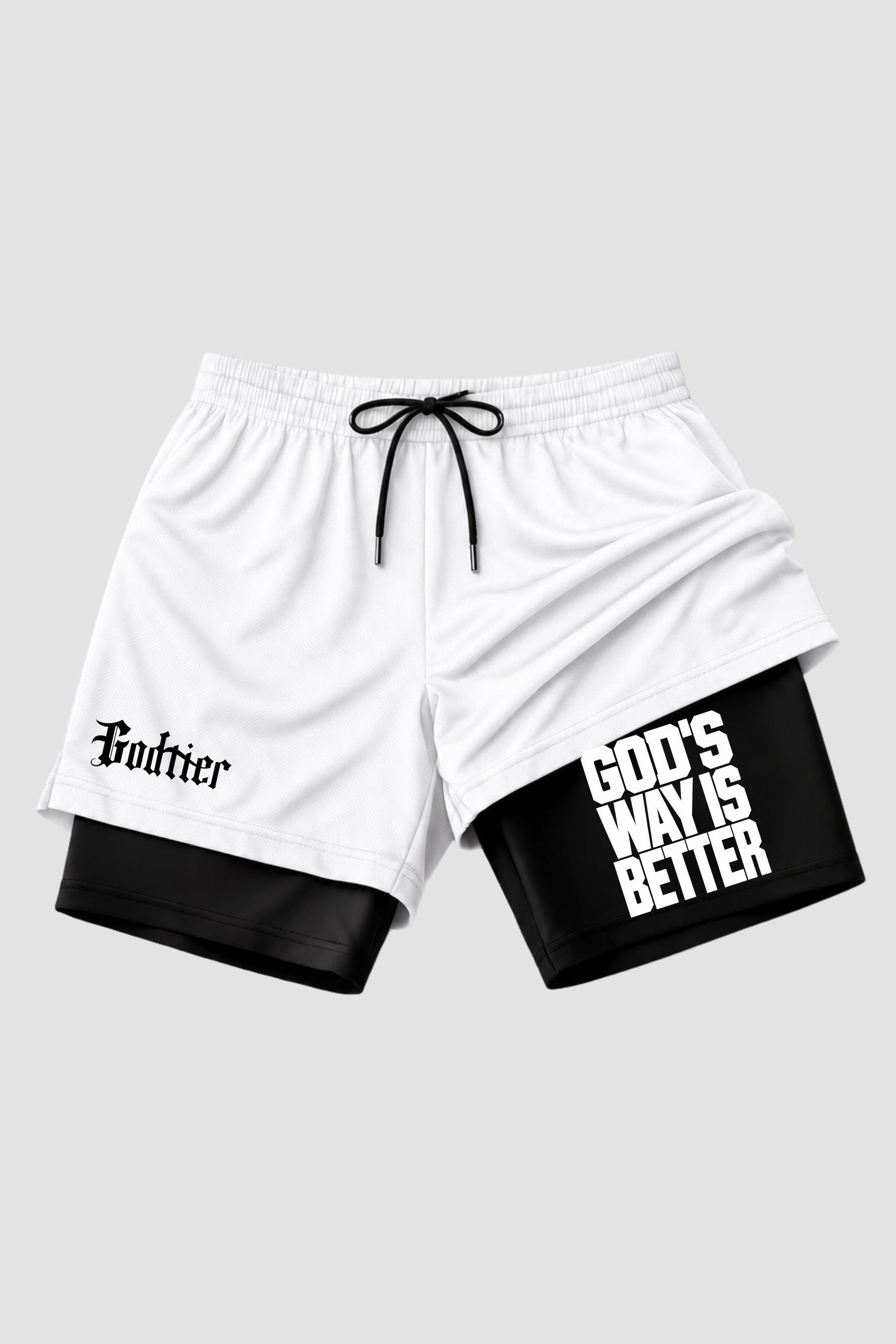 SHORTS DRY-FIT COMPRESSÃO 2 EM 1 - GOD'S WAY IS BETTER (com bolso interno)