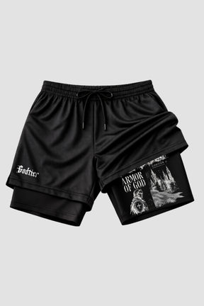 SHORTS DRY-FIT COMPRESSÃO 2 EM 1 - ARMOR OF GOD (com bolso interno)