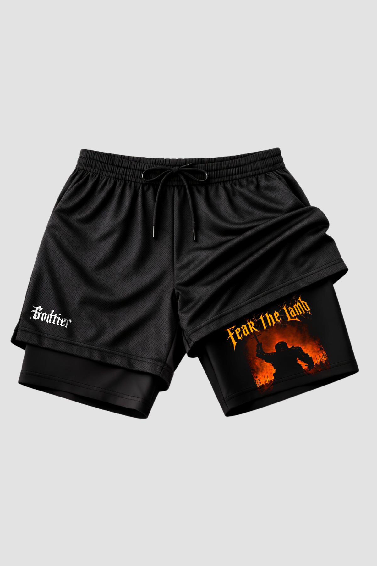 SHORTS DRY-FIT COMPRESSÃO 2 EM 1 - FEAR THE LAMB (com bolso interno)