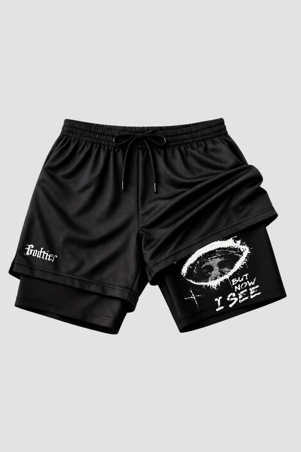 SHORTS DRY-FIT COMPRESSÃO 2 EM 1 - I Was Blind (com bolso interno)