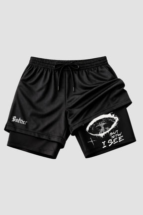 SHORTS DRY-FIT COMPRESSÃO 2 EM 1 - I Was Blind (com bolso interno)