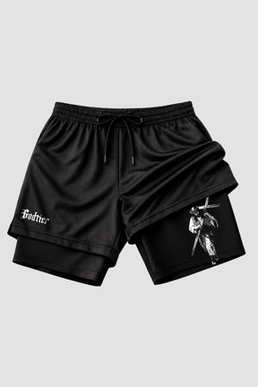 SHORTS DRY-FIT COMPRESSÃO 2 EM 1 - JESUS CRUZ (com bolso interno)