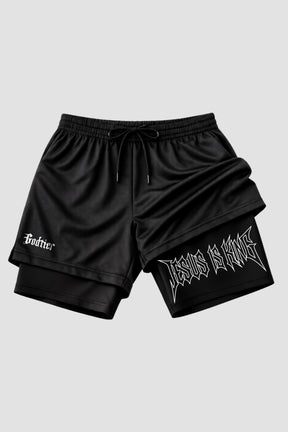 SHORTS DRY-FIT COMPRESSÃO 2 EM 1 - JESUS IS KING (com bolso interno)