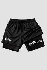 SHORTS DRY-FIT COMPRESSÃO 2 EM 1 - Gods Plan (com bolso interno)