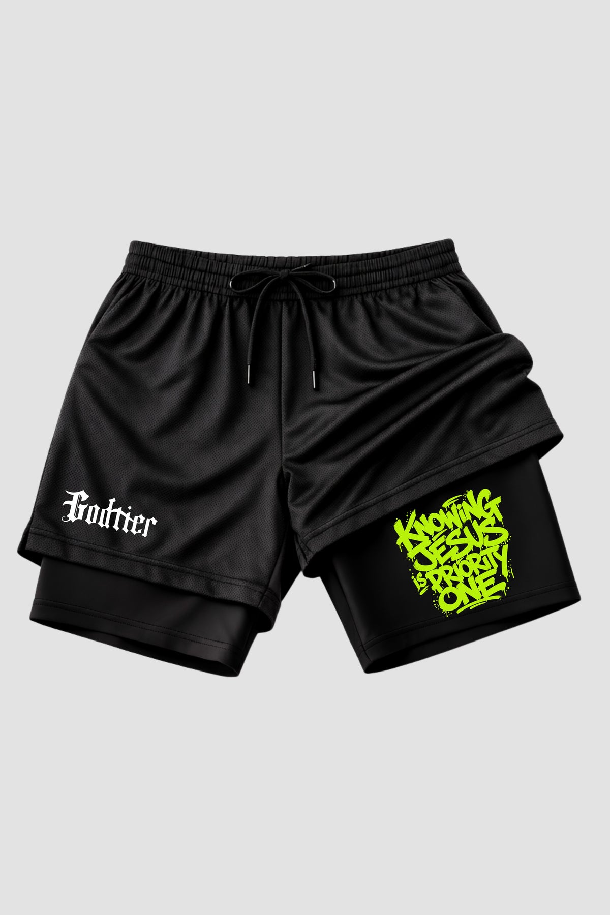 SHORTS DRY-FIT COMPRESSÃO 2 EM 1 - Knowing Jesus (com bolso interno)
