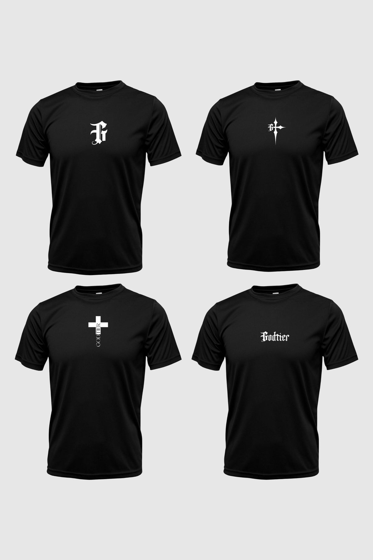 KIT - 4 Camisetas DryFit - Logos GodTier God Tier 