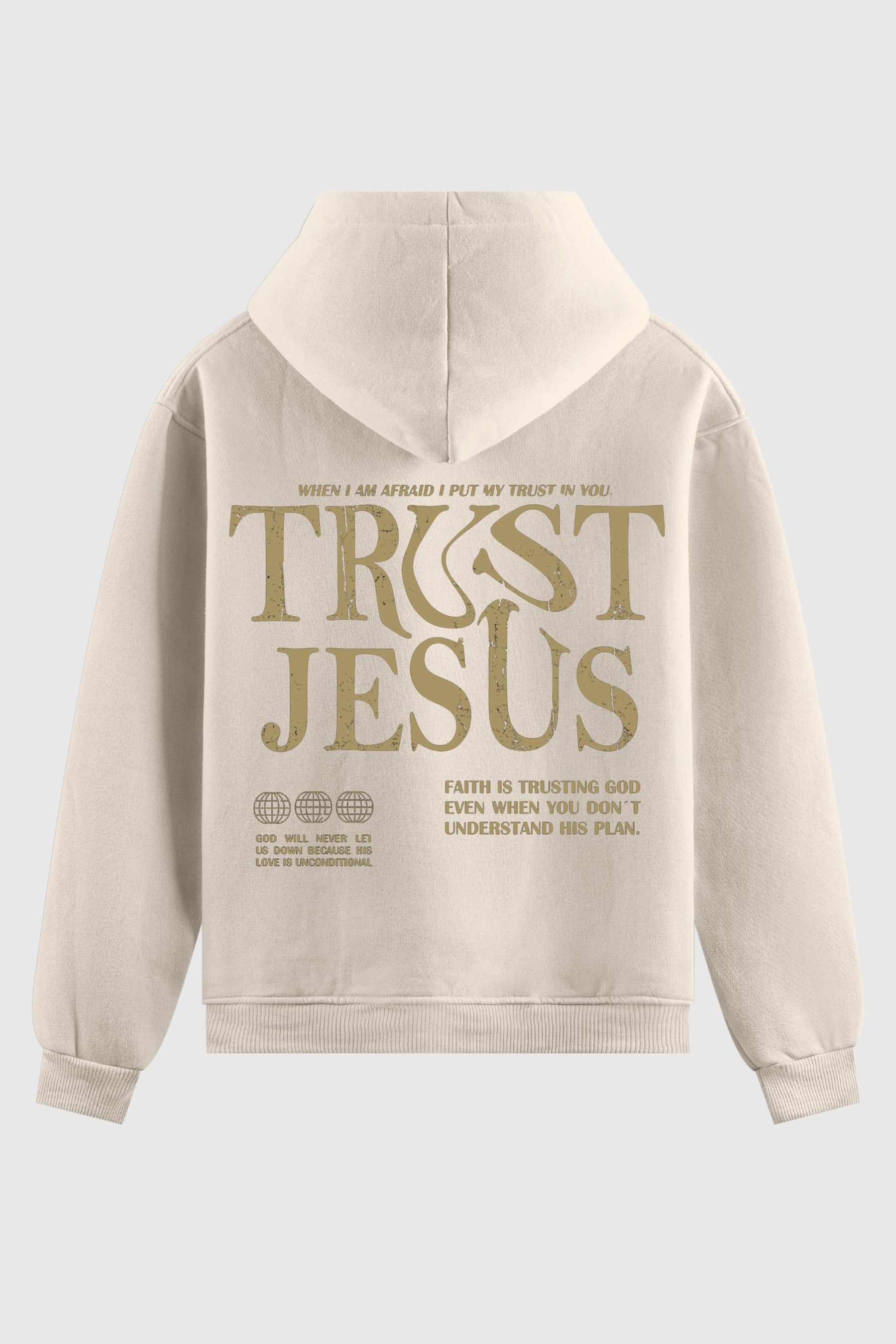 Moletom - Trust Jesus God Tier P Branco 