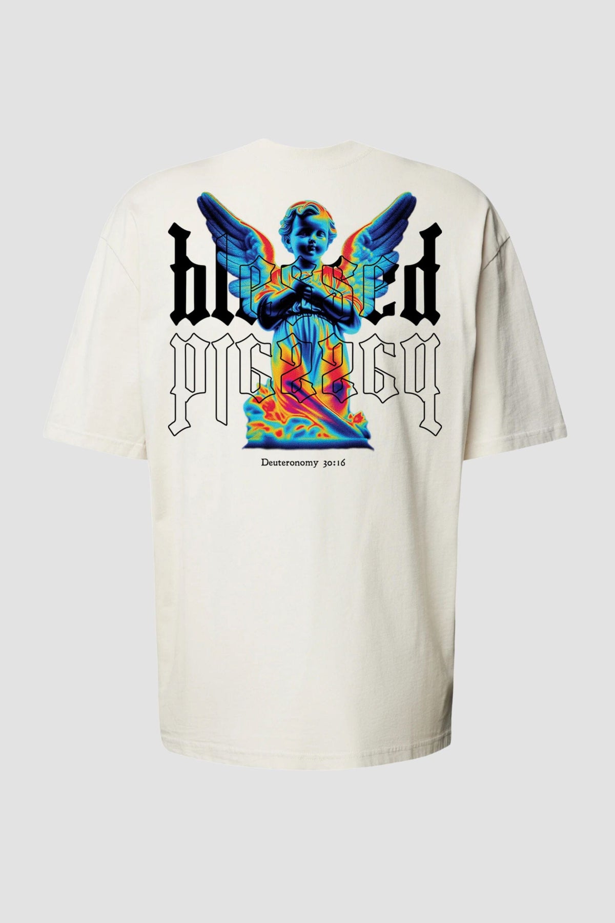 Oversized - Blessed [003] - Camiseta Oversized - G.O.A.T (God Over All Things) God Tier P Off-White Masculino