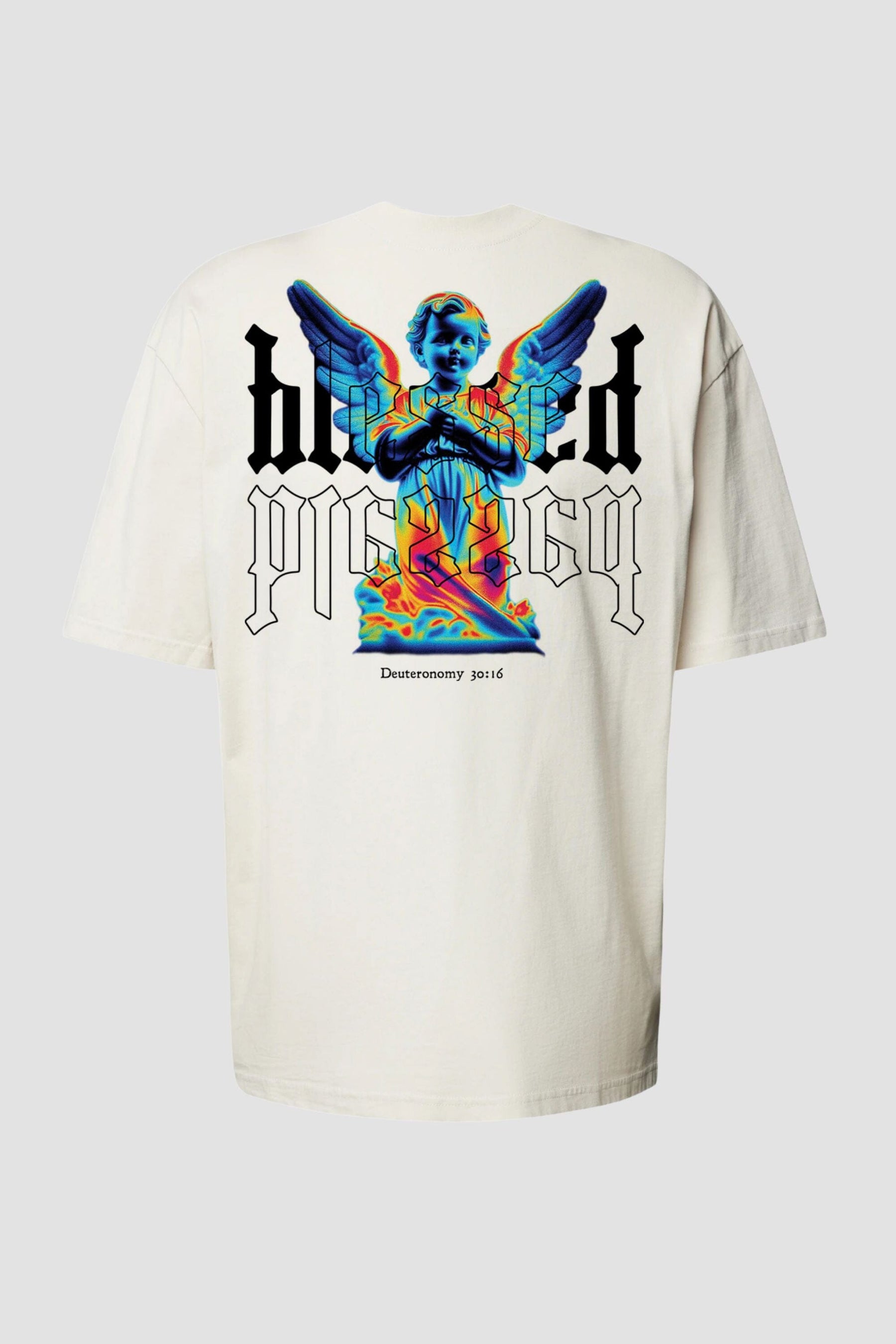 Oversized - Blessed [003] - Camiseta Oversized - G.O.A.T (God Over All Things) God Tier P Off-White Masculino