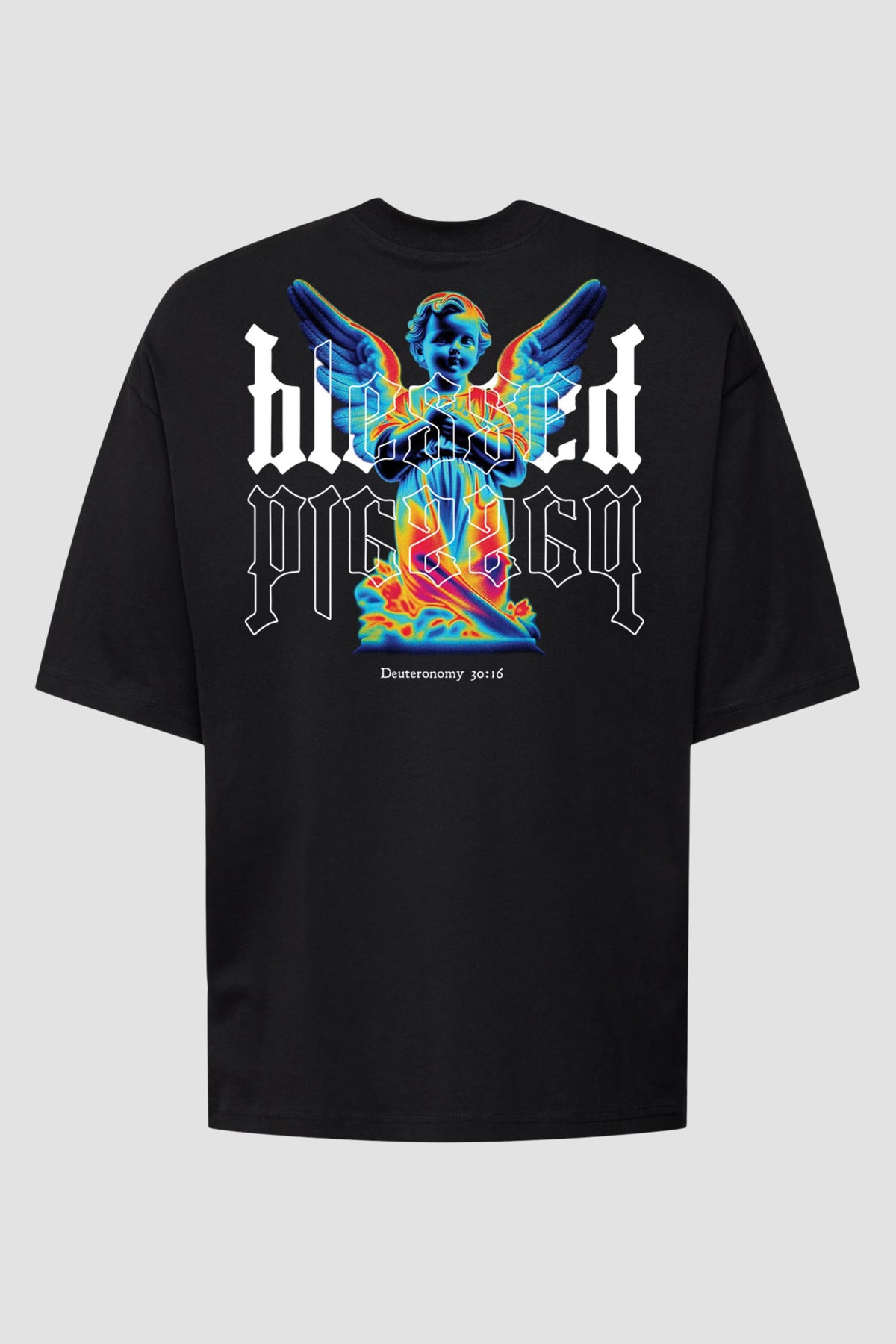 Oversized - Blessed [003] - Camiseta Oversized - G.O.A.T (God Over All Things) God Tier P Preto Masculino