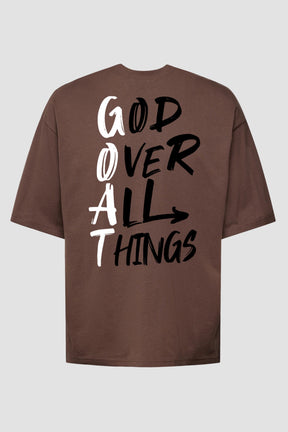 Oversized - G.O.A.T [003] - Camiseta Oversized - G.O.A.T (God Over All Things) God Tier P Chocolate Masculino