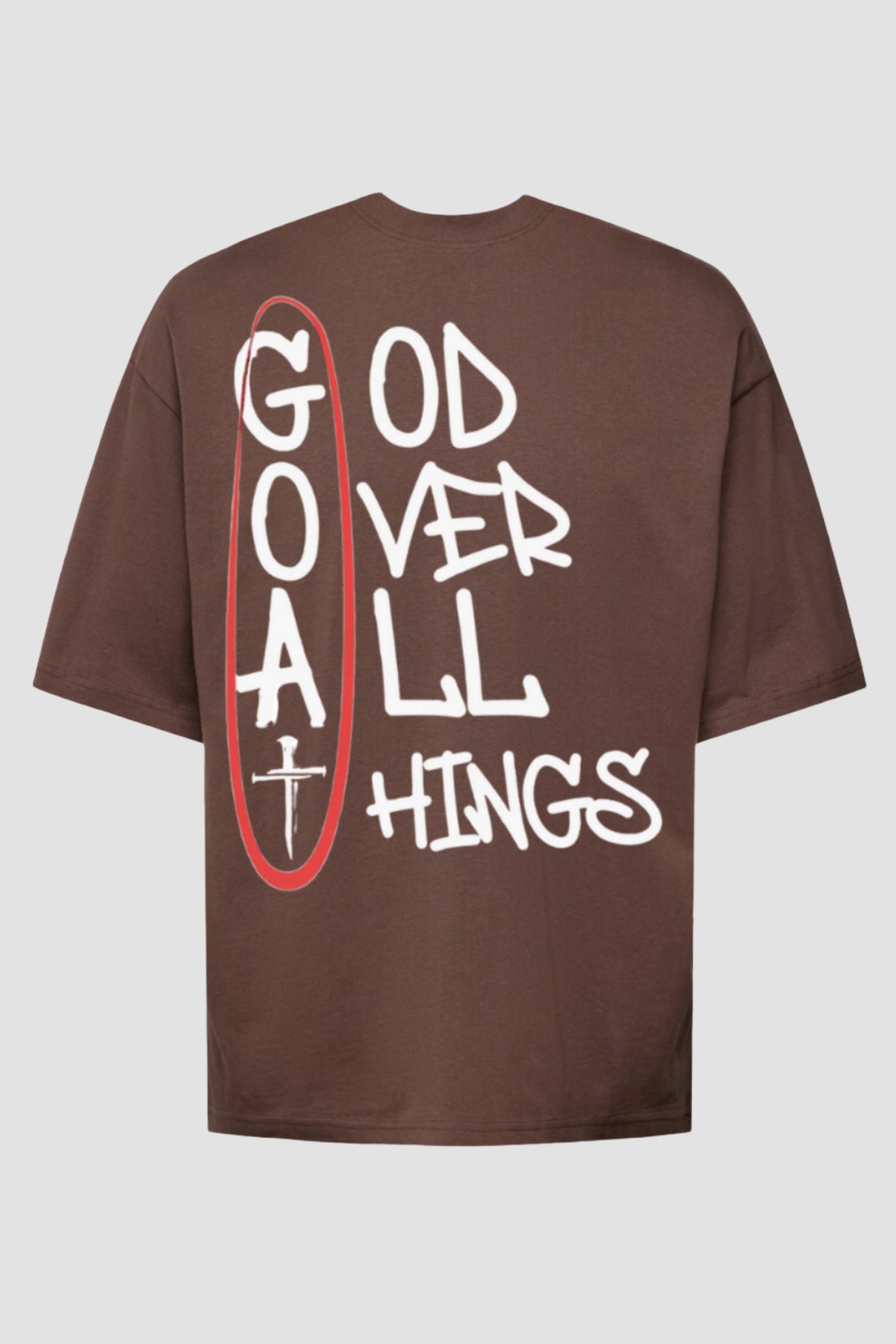 Oversized - G.O.A.T [003] - Camiseta Oversized - G.O.A.T (God Over All Things) God Tier P Chocolate Masculino