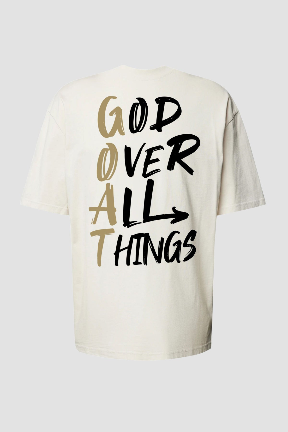 Oversized - G.O.A.T [003] - Camiseta Oversized - G.O.A.T (God Over All Things) God Tier P Off-White Masculino