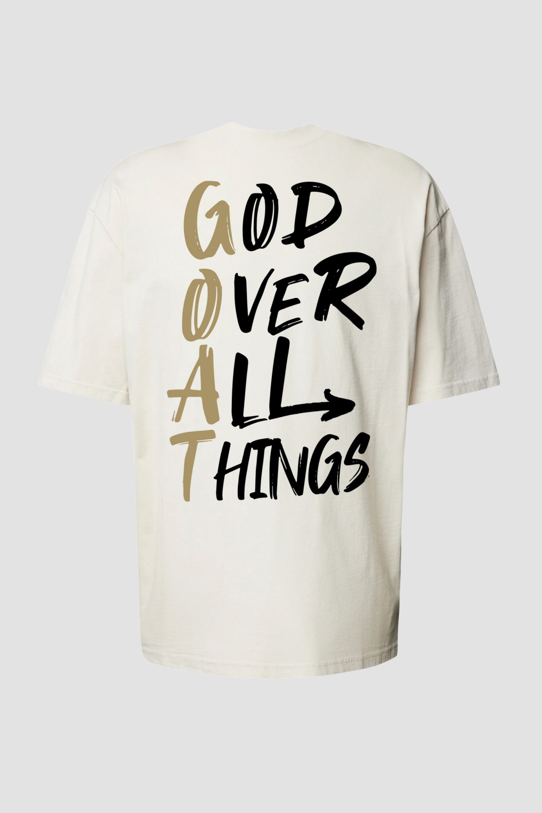 Oversized - G.O.A.T [003] - Camiseta Oversized - G.O.A.T (God Over All Things) God Tier P Off-White Masculino
