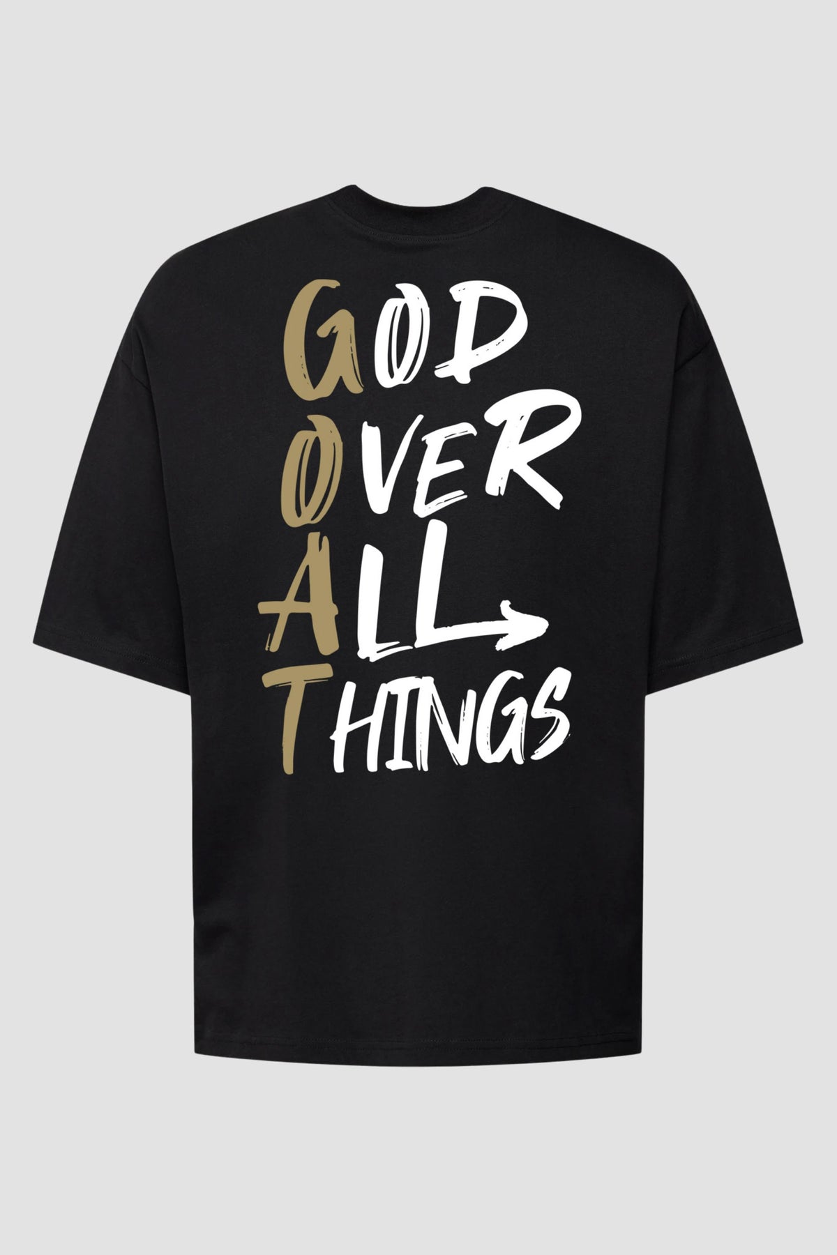 Oversized - G.O.A.T [003] - Camiseta Oversized - G.O.A.T (God Over All Things) God Tier P Preto Masculino