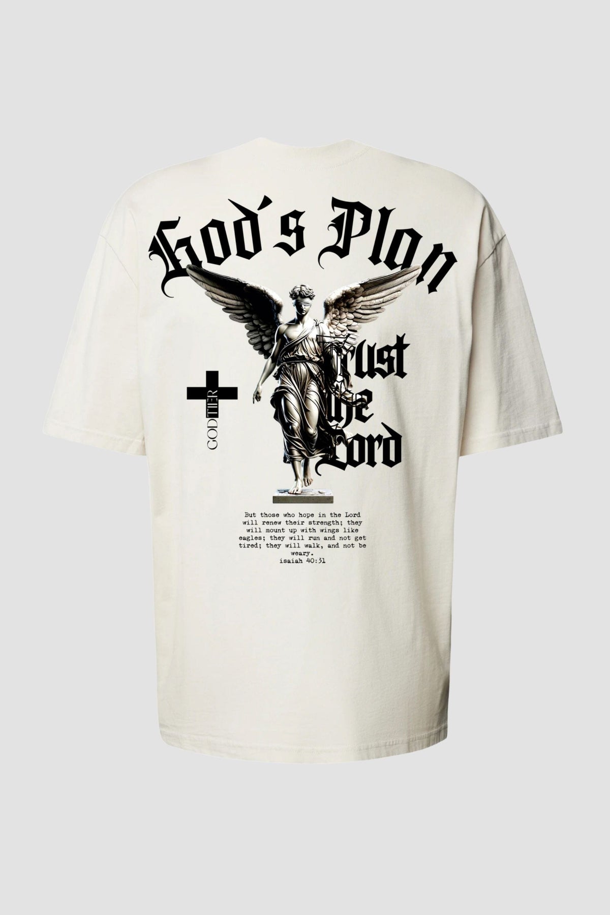 Oversized - God's Plan [003] - Camiseta Oversized - G.O.A.T (God Over All Things) God Tier P Off-White Masculino