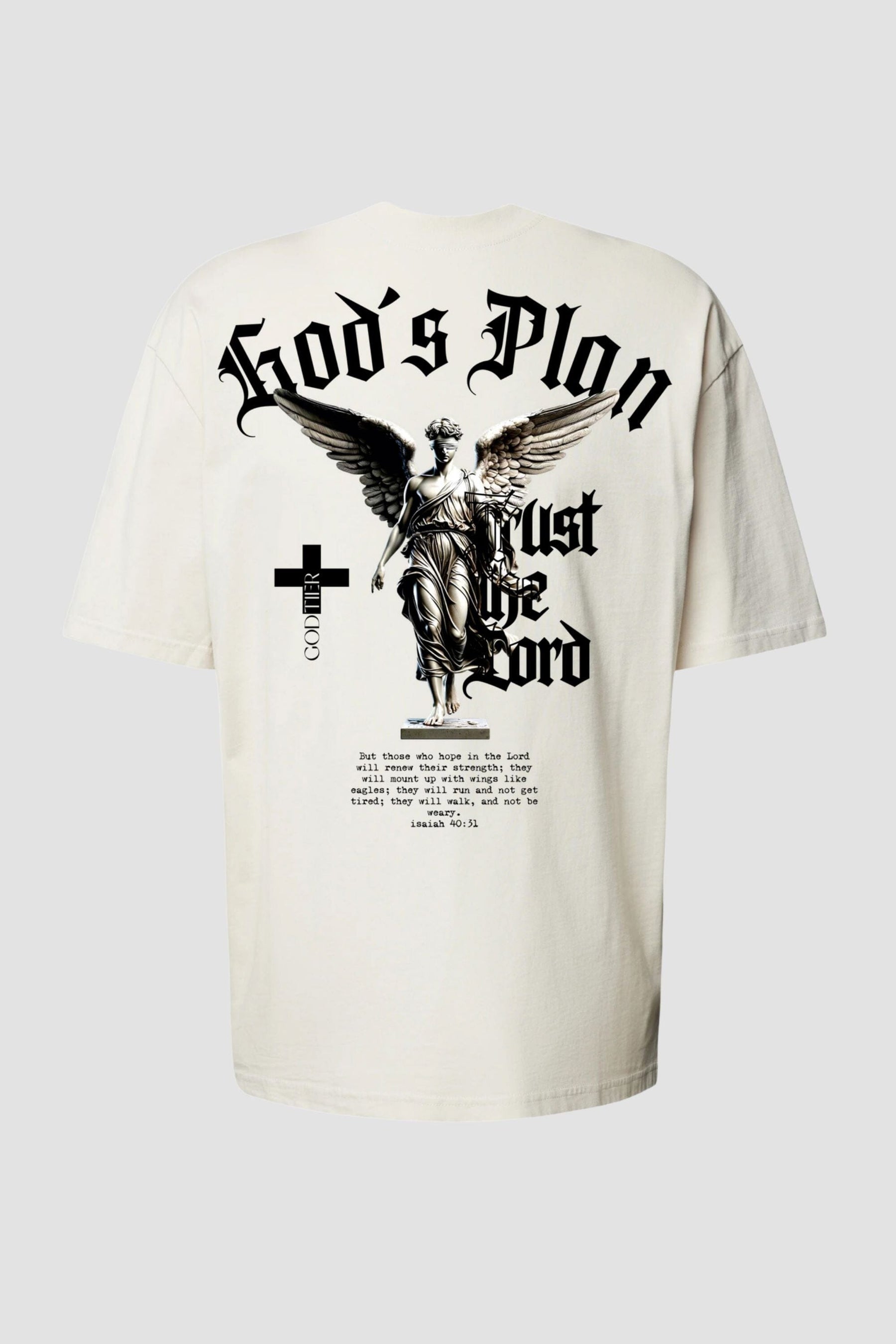 Oversized - God's Plan [003] - Camiseta Oversized - G.O.A.T (God Over All Things) God Tier P Off-White Masculino