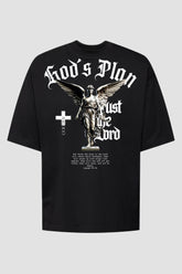 Oversized - God's Plan [003] - Camiseta Oversized - G.O.A.T (God Over All Things) God Tier P Preto Masculino