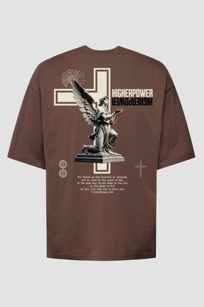 Oversized - Higher Power [003] - Camiseta Oversized - G.O.A.T (God Over All Things) God Tier P Chocolate Masculino