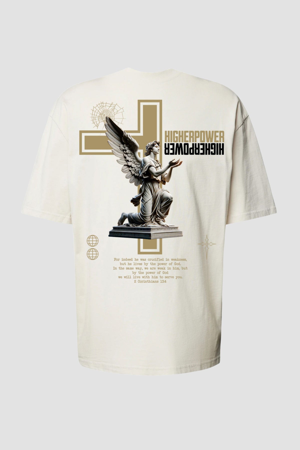 Oversized - Higher Power [003] - Camiseta Oversized - G.O.A.T (God Over All Things) God Tier P Off-White Masculino