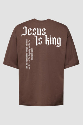 Oversized - Jesus Is King [003] - Camiseta Oversized - G.O.A.T (God Over All Things) God Tier P Chocolate Masculino