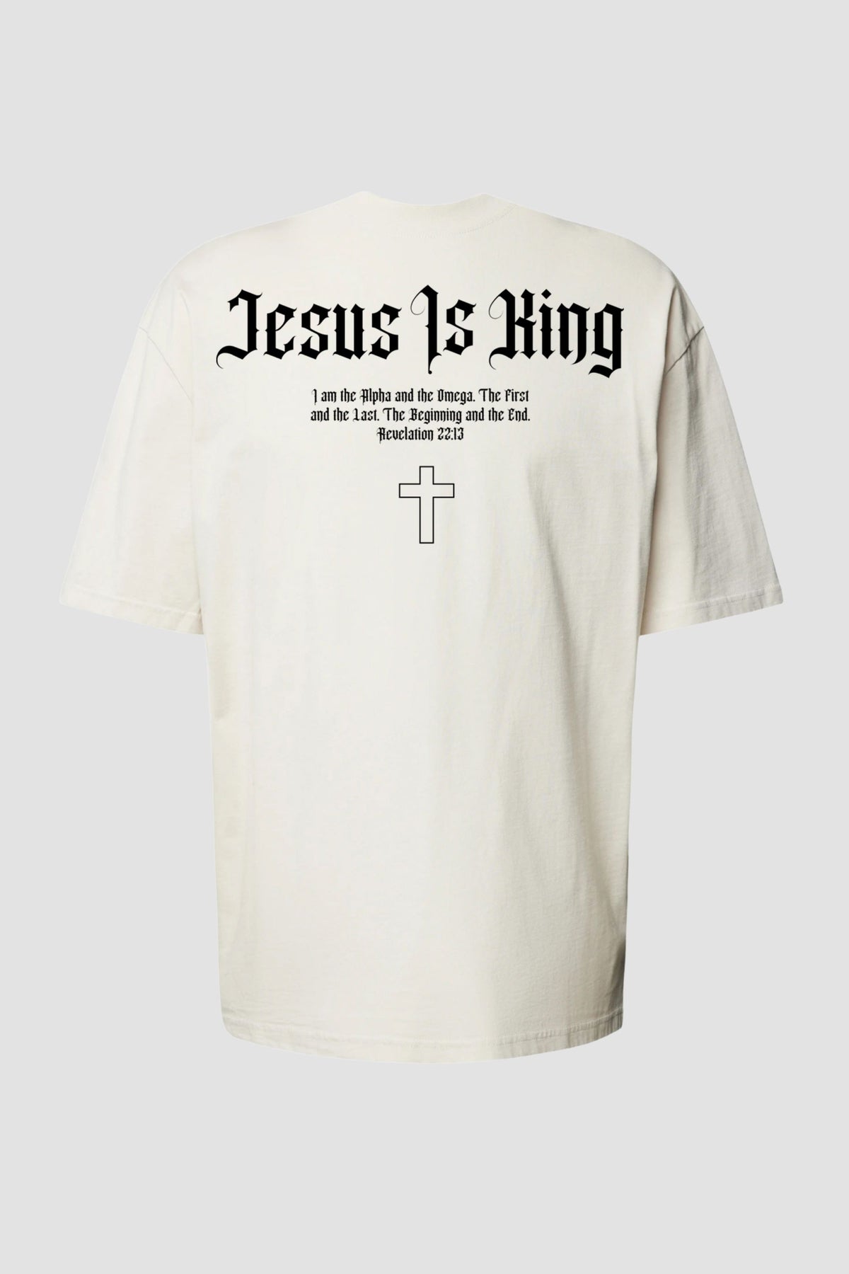 Oversized - Jesus Is King [003] - Camiseta Oversized - G.O.A.T (God Over All Things) God Tier P Off-White Masculino