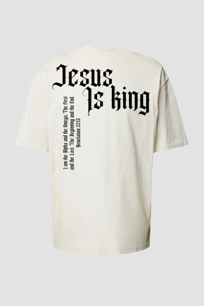 Oversized - Jesus Is King [003] - Camiseta Oversized - G.O.A.T (God Over All Things) God Tier P Off-White Masculino