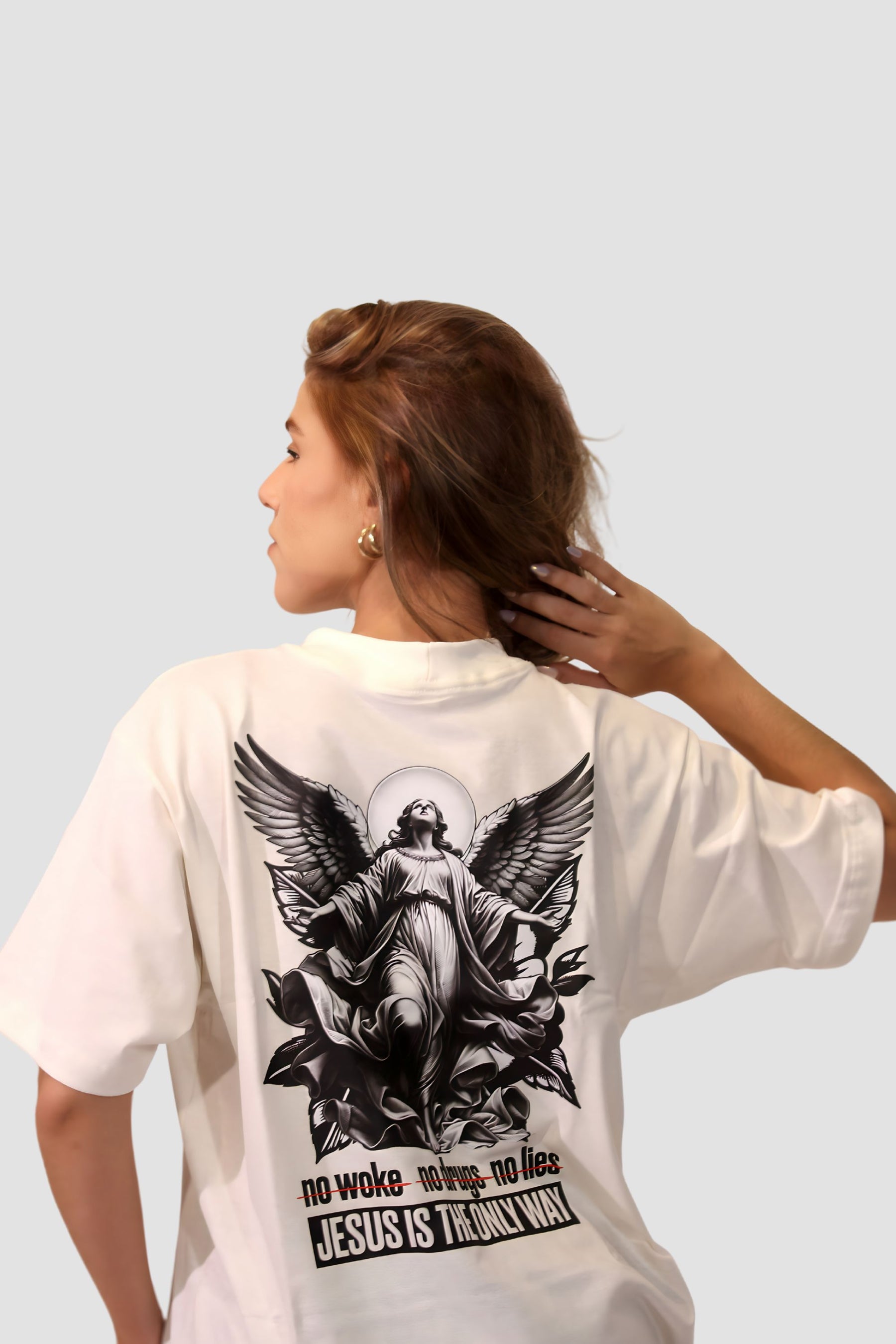 Oversized - Jesus Is the Only Way [003] - Camiseta Oversized - G.O.A.T (God Over All Things) God Tier 