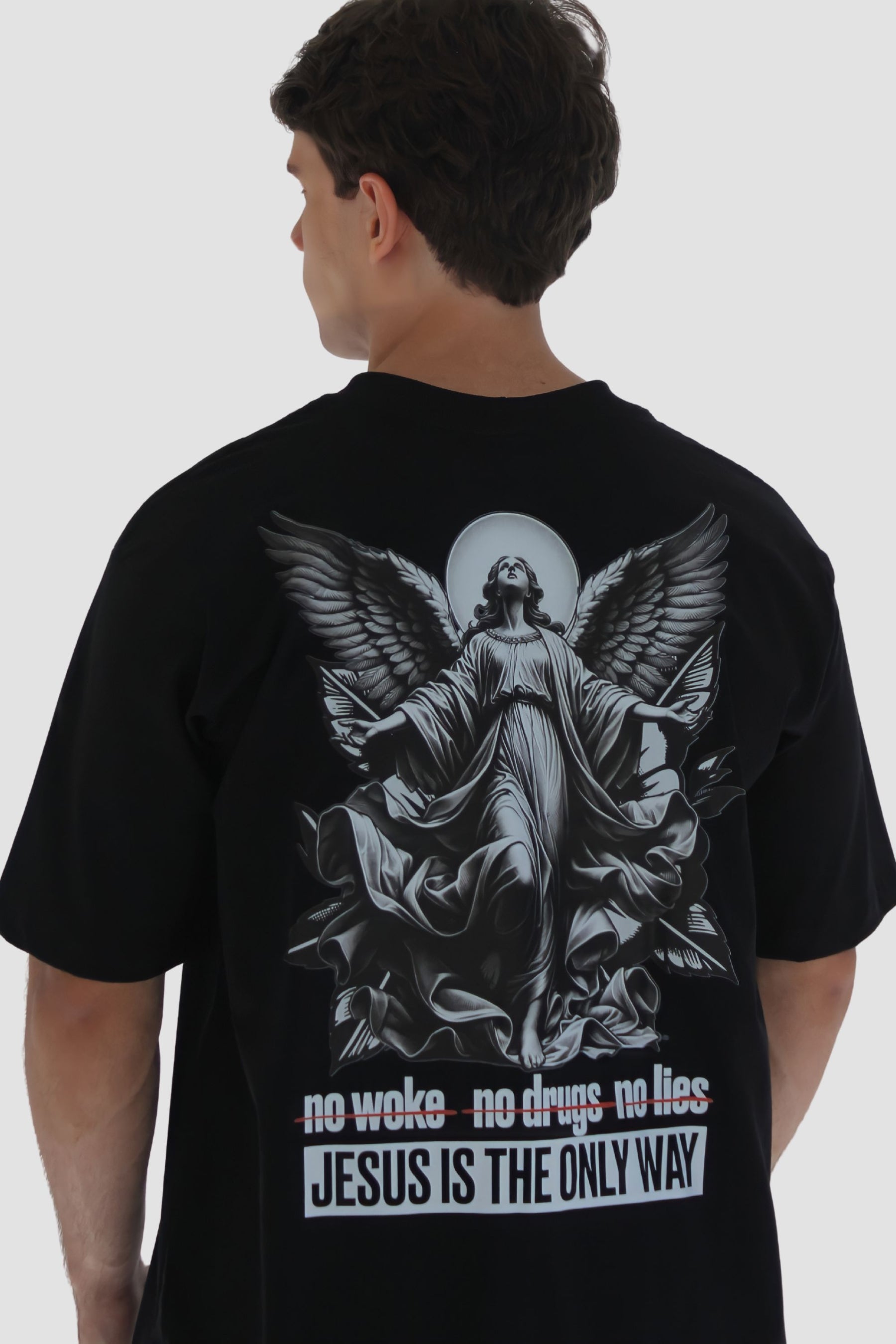 Oversized - Jesus Is the Only Way [003] - Camiseta Oversized - G.O.A.T (God Over All Things) God Tier 