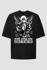 Oversized - Jesus Is the Only Way [003] - Camiseta Oversized - G.O.A.T (God Over All Things) God Tier P Preto Masculino