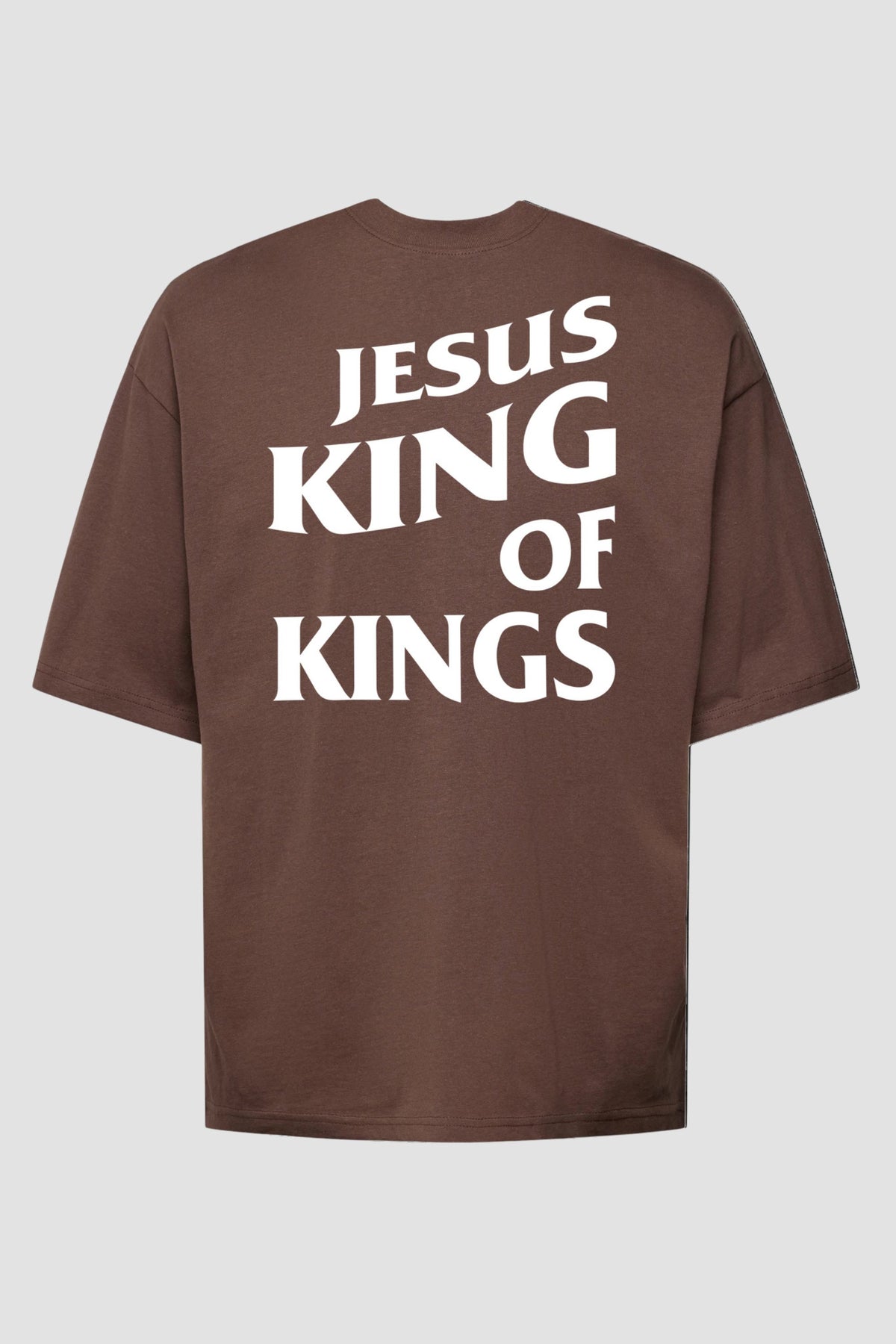 Oversized - Jesus King of Kings [003] - Camiseta Oversized - G.O.A.T (God Over All Things) God Tier P Chocolate Masculino